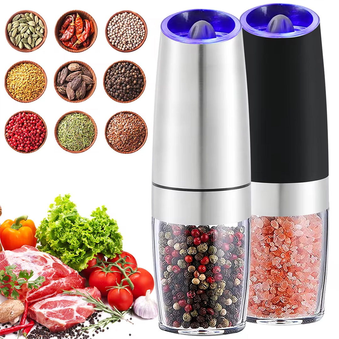 Premium Electric Salt and Pepper Grinder with Adjustable Coarseness and LED Light