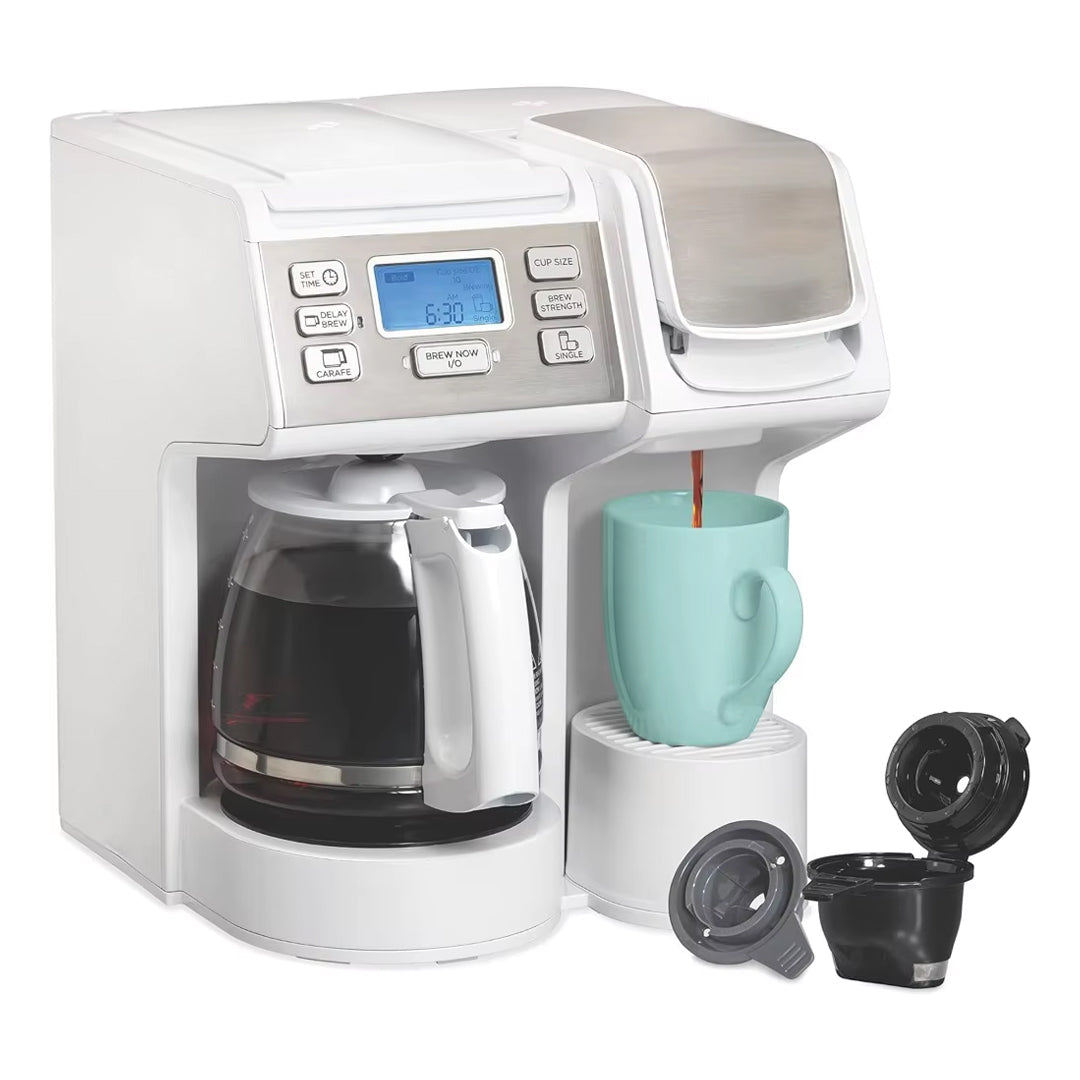 Single Serve and 12-Cup Coffee Machine for Versatile Brewing