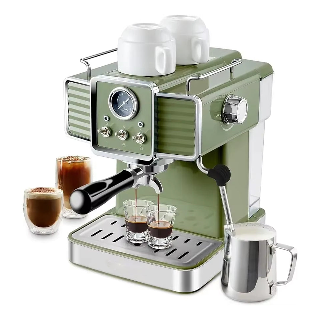 15-Bar Espresso Machine with Milk Frother for Creamy Lattes