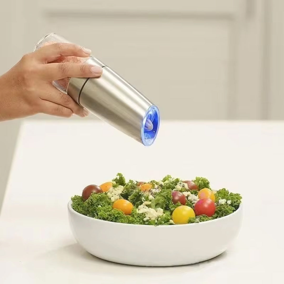 Premium Electric Salt and Pepper Grinder with Adjustable Coarseness and LED Light