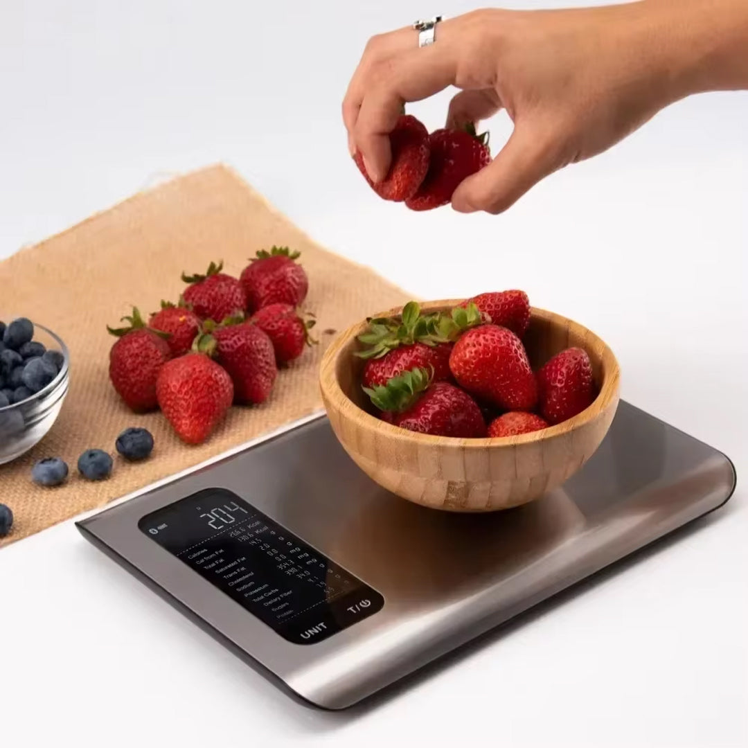 Digital Kitchen Food Scale with Smart Nutrition Tracking App for Grams and Ounces