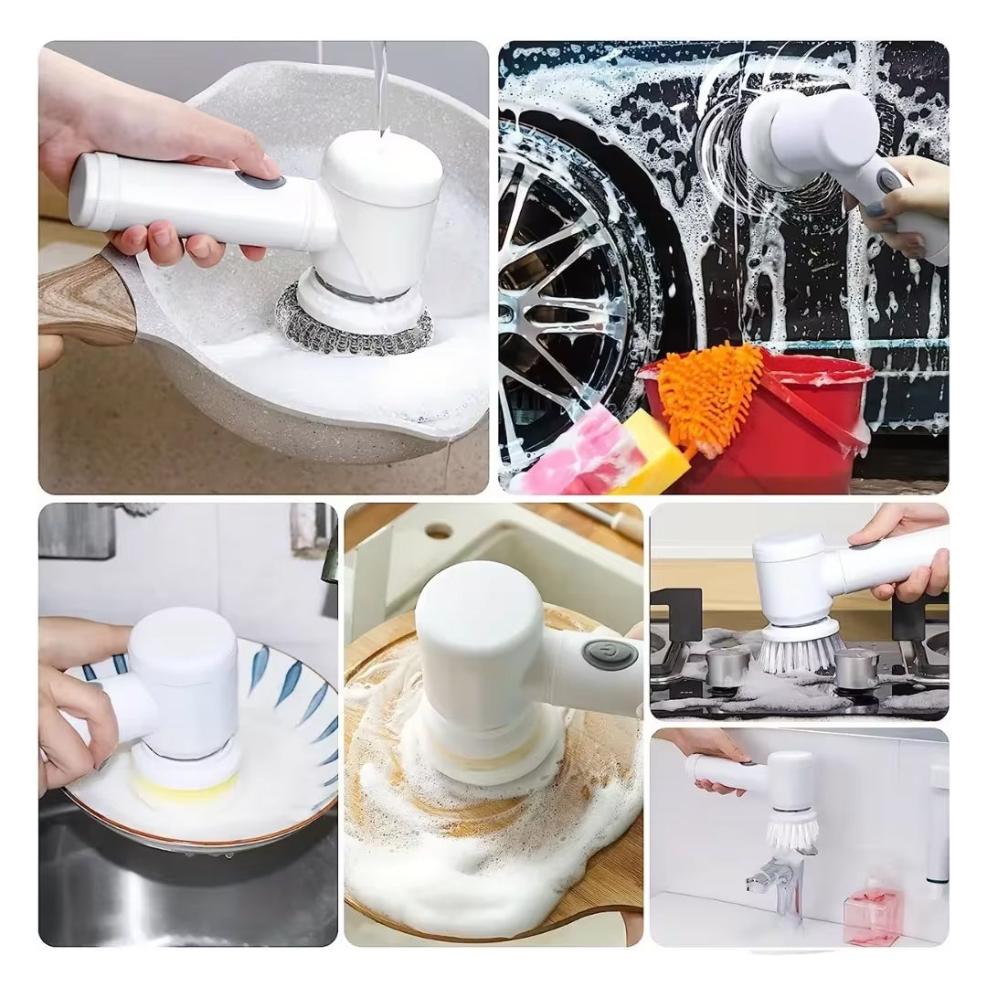 5-in-1 Cordless Electric Spin Scrubber Cleaning Brush - USB Rechargeable