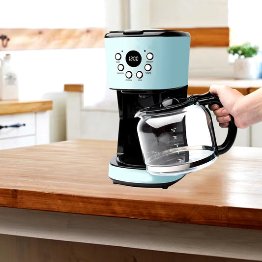 Vintage Glass Carafe 12-Cup Coffee Maker with Classic Design