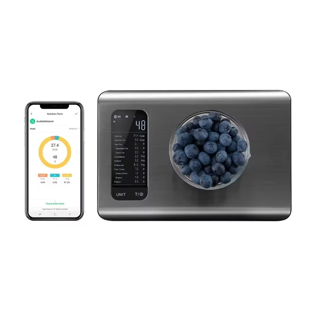 Digital Kitchen Food Scale with Smart Nutrition Tracking App for Grams and Ounces