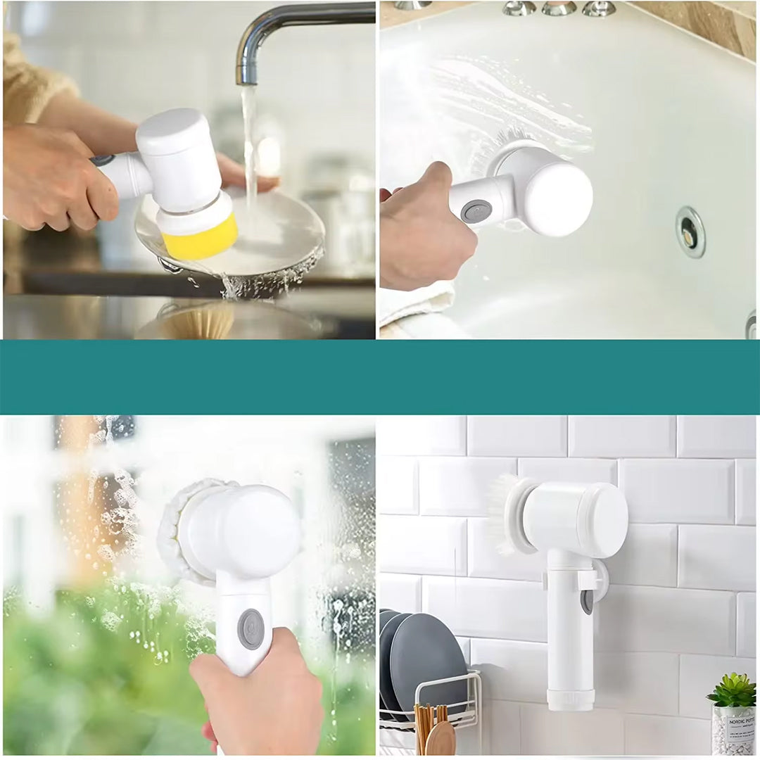 5-in-1 Cordless Electric Spin Scrubber Cleaning Brush - USB Rechargeable