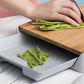 Bamboo Drawer Cutting Board with Integrated Cheese and Chopping Tools