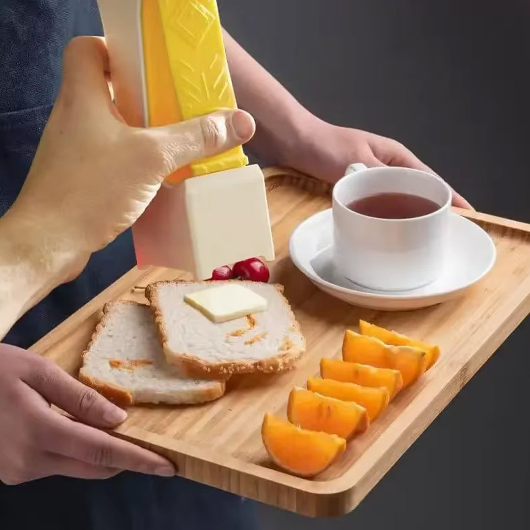 Portable Butter and Cheese Slicer with Automatic Squeeze Dispenser
