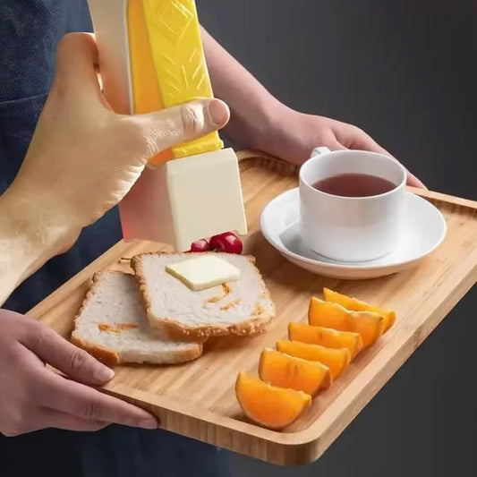 Portable Butter and Cheese Slicer with Automatic Squeeze Dispenser